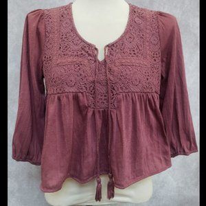 American Rag Cie Mauve Boho Blouse, Size M